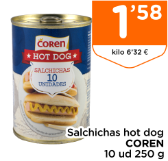 Salchichas hot dog COREN 10 ud 250 g
