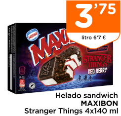 Helado sandwich MAXIBON Stranger Things 4x140 ml