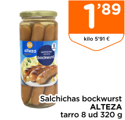 Salchichas bockwurst ALTEZA tarro 8 ud 320 g