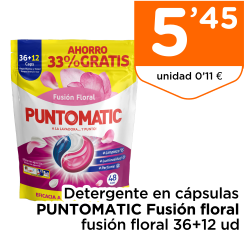 Detergente en c?psulas PUNTOMATIC Fusi?n floral fusi?n floral 36+12 ud