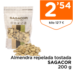 Almendra repelada tostada SAGACOR 200 g