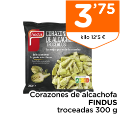 Corazones de alcachofa FINDUS troceadas 300 g