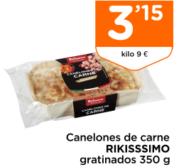 Canelones de carne RIKISSSIMO gratinados 350 g