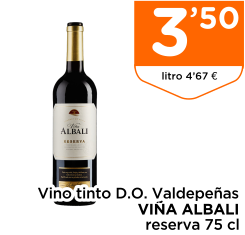 Vino tinto D.O. Valdepe?as VI?A ALBALI reserva 75 cl