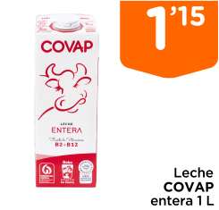 Leche COVAP entera 1 L