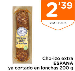 Chorizo extra ESPA?A ya cortado en lonchas 200 g