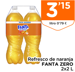 Refresco de naranja FANTA ZERO 2x2 L