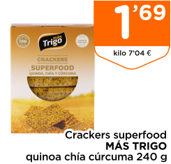 Crackers superfood M?S TRIGO quinoa ch?a c?rcuma 240 g