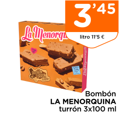 Bomb?n LA MENORQUINA turr?n 3x100 ml