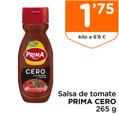 Salsa de tomate PRIMA CERO 265 g