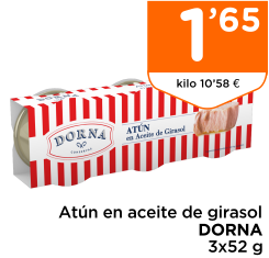 At?n en aceite de girasol DORNA 3x52 g