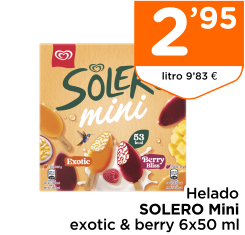 Helado SOLERO Mini exotic & berry 6x50 ml