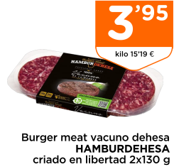 Burger meat vacuno dehesa HAMBURDEHESA criado en libertad 2x130 g