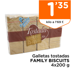 Galletas tostadas FAMILY BISCUITS 4x200 g