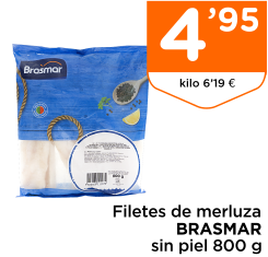 Filetes de merluza BRASMAR sin piel 800 g