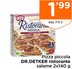 Pizza piccola DR.OETKER ristorante salame 2x140 g