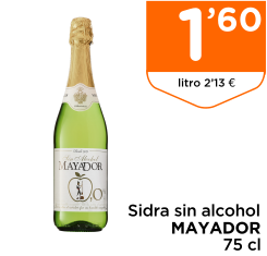 Sidra sin alcohol MAYADOR 75 cl