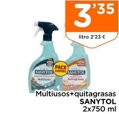 Multiusos+quitagrasas SANYTOL 2x750 ml