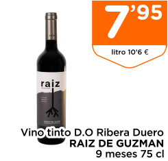 Vino tinto D.O Ribera Duero RAIZ DE GUZMAN 9 meses 75 cl