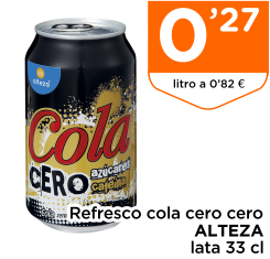 Refresco cola cero cero ALTEZA lata 33 cl