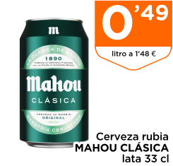 Cerveza rubia MAHOU CL?SICA lata 33 cl