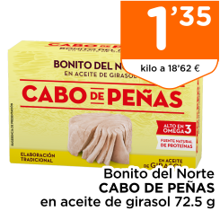 Bonito del Norte CABO DE PE?AS en aceite de girasol 72.5 g