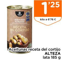 Aceitunas receta del cortijo ALTEZA lata 185 g