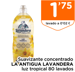 Suavizante concentrado LA ANTIGUA LAVANDERA luz tropical 80 lavados