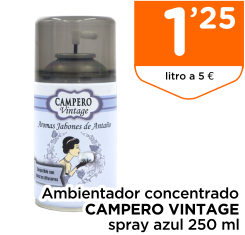 Ambientador concentrado CAMPERO VINTAGE spray azul 250 ml