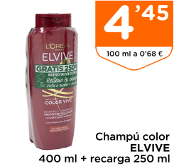 Champ? color ELVIVE 400 ml + recarga 250 ml