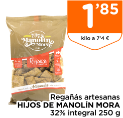 Rega??s artesanas HIJOS DE MANOL?N MORA 32% integral 250 g