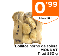 Bollitos horno de solera MONDAT 11 ud 550 g