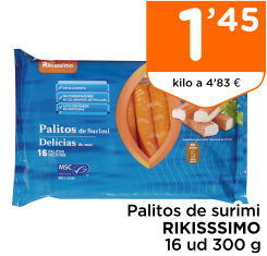 Palitos de surimi RIKISSSIMO 16 ud 300 g
