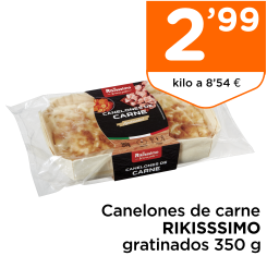 Canelones de carne RIKISSSIMO gratinados 350 g
