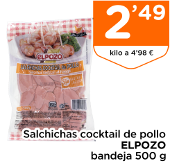 Salchichas cocktail de pollo ELPOZO bandeja 500 g