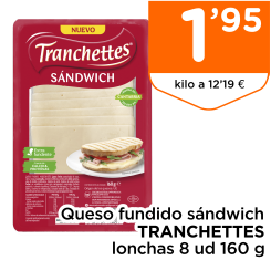 Queso fundido s?ndwich TRANCHETTES lonchas 8 ud 160 g