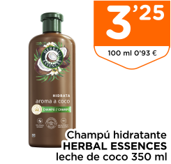 Champ? hidratante HERBAL ESSENCES leche de coco 350 ml