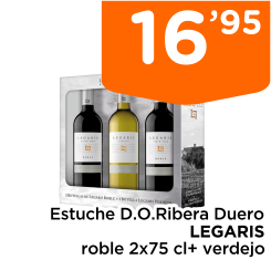 Estuche D.O.Ribera Duero LEGARIS roble 2x75 cl+ verdejo