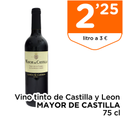 Vino tinto de Castilla y Leon MAYOR DE CASTILLA 75 cl