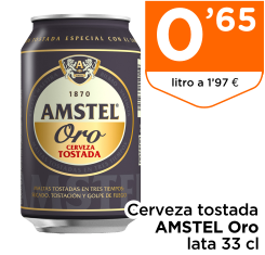 Cerveza tostada AMSTEL Oro lata 33 cl