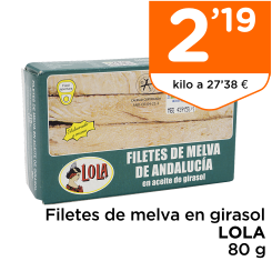 Filetes de melva en girasol LOLA 80 g