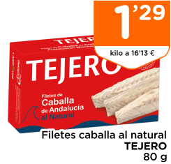 Filetes caballa al natural TEJERO 80 g