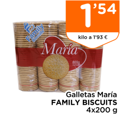 Galletas Mar?a FAMILY BISCUITS 4x200 g