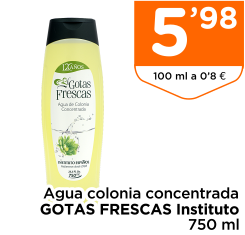 Agua colonia concentrada GOTAS FRESCAS Instituto 750 ml