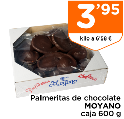 Palmeritas de chocolate MOYANO caja 600 g