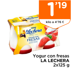 Yogur con fresas LA LECHERA 2x125 g