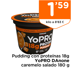 Pudding con prote?nas 18g YoPRO DAnone caremelo salado 180 g