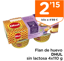 Flan de huevo DHUL sin lactosa 4x110 g