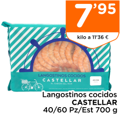Langostinos cocidos CASTELLAR 40/60 Pz/Est 700 g