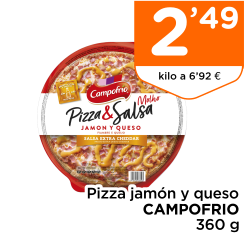 Pizza jam?n y queso CAMPOFRIO 360 g